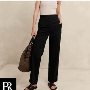 Banana republic women’s ultra high-rise authentic Belted Chino 20 black NWT